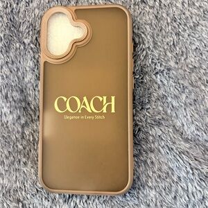 COACH Brown Logo iPhone Protective Case with Gold Accent